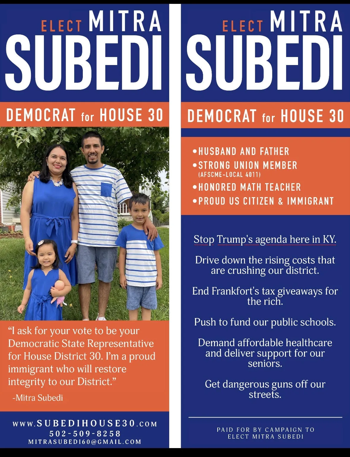 Mitra Subedi Campaign Flyer